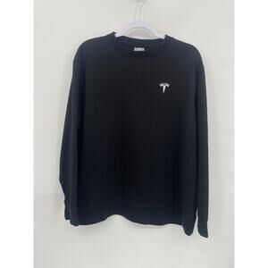 Tesla Sweater Black Crewneck Pullover Sweatshirt Unisex Adults Size XL